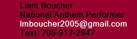 Liam Boucher - Anthem Performer